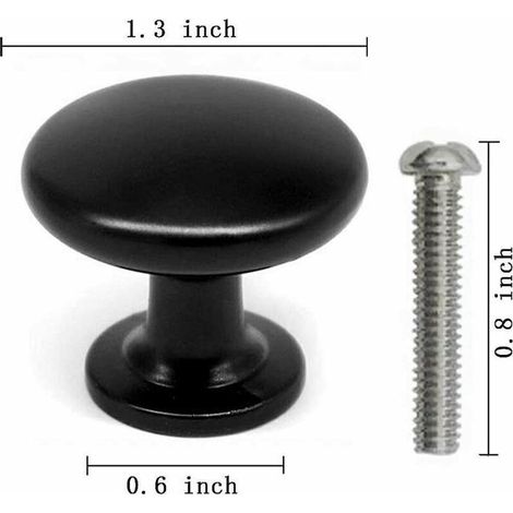 20PCS Boutons de Porte Boutons de Tiroir 30mm Vintage Poignées Boutons de Meuble de Meuble pour Placards de Cuisine (Noir) (1/3)