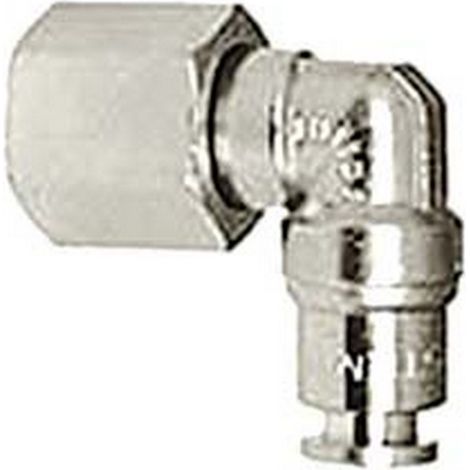 5PZ RACCORDO L GIREVOLE INNESTO AUTOMATICO FILETTATO FEMMINA CILINDRICA - attacco cilindrico 1/4"F  mm.10 art.50/CG F