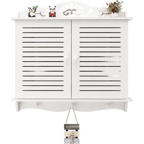 Support mural pour routeur, support durable pour boîtier numérique, matériau respectueux de l'environnement, armoire de rangement moderne en PVC expansé pour appareils sans fil