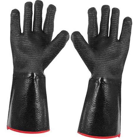 Guantes resistentes al calor y al agua para cocina y barbacoa: antiaceite, diseño único de cinco dedos, cómodos. (1/2)