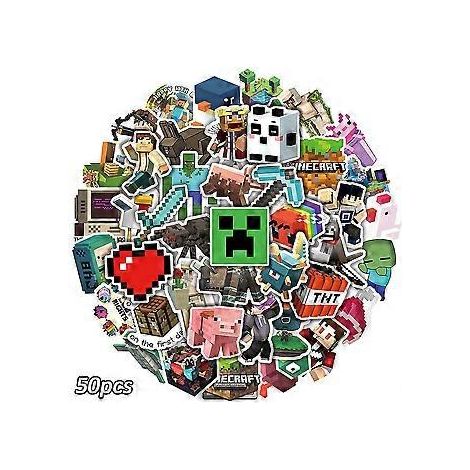 Lot de 50 autocollants Minecraft en vinyle imperméables pour décorer guitare, bagages, skateboard ou ordinateur portable - NMAOV (1/5)