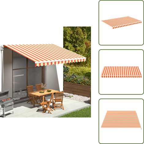Markisenbespannung Gelb und Orange 4,5x3 m - Markisenstoff - Sonnenschutz - Outdoor Dekoration - Gartenbedarf - Markise (1/5)