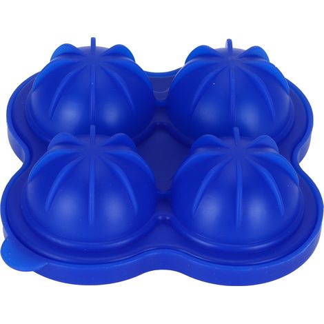 Moule à glaçons en silicone à 4 cavités, bleu foncé, pour la cuisine. (1/5)