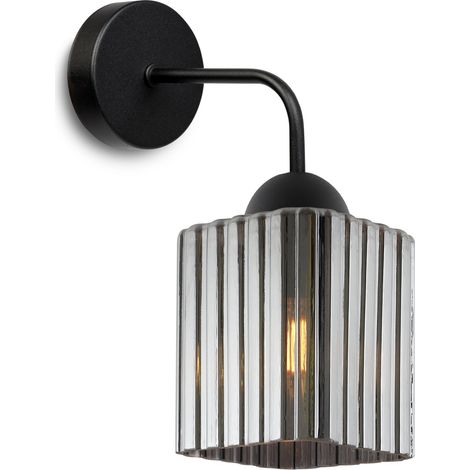 Lampada da parete riffle nera 1-pl cubo di grafite E27 (1/5)