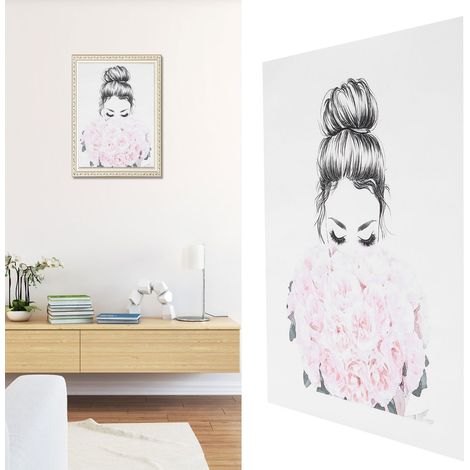 Toile sans cadre, motif de roses, décoration pour salon, chambre et maison (1/5)