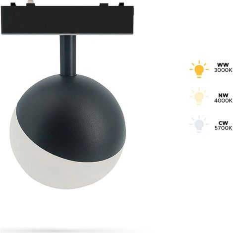 Lampada a sfera D da 6W per binari magnetici SLIM TRACK 48VDC 3CCT 3000K, 4000K, 5700K (1/5)