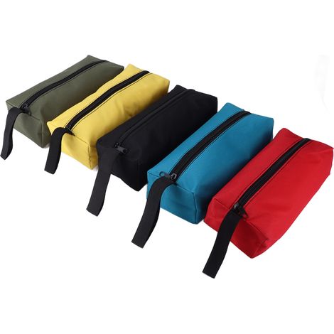 Set aus 5 multifunktionalen Werkzeugtaschen mit Reißverschluss und Aufhängeschlaufe, für Damen und Herren. (1/5)