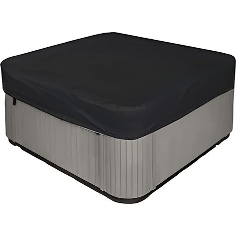 Couverture carrée pour spa, en tissu Oxford imperméable et résistant, anti-poussière et résistante aux UV, protection imperméable noire multi-tailles, 216 x 216 x 30,5 cm (1/5)