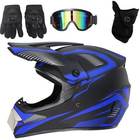 Integralhelm für Offroad-Motocross, Elektro-Offroad-Motorradhelm, Mountainbike-Helm mit Brille, Handschuhüberzug