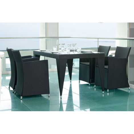 Set da Giardino Tavolo e 4 Poltrone in Textilene Ranieri Extrò