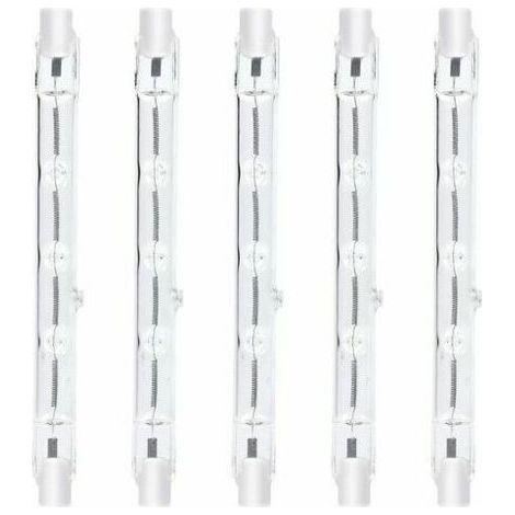 QORVA-118 mm R7s Ampoule crayon halogène à intensité variable 300 W Blanc chaud 2800 K R7s linéaire 3000 lm AC 220-240 V J118 Projecteur linéaire halogène pour éclairage de rue de sécurité paysager (l
