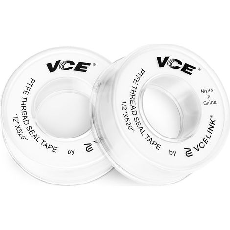 Ruban PTFE Étanche Plomberie 12mm x 13mm, Blanc, Lot de 2 (1/5)