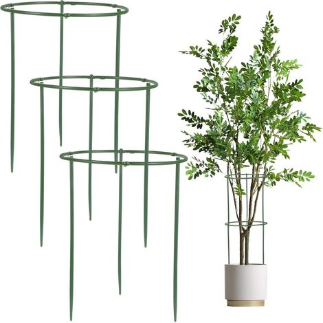 Set aus 3 halbrunden Pflanzenstützen, stapelbar in 3 Ebenen, Gartenblumenständer, Zimmerpflanzenkäfig (1/5)
