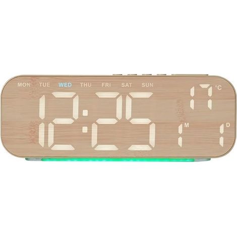 Grand réveil LED avec affichage de la température et variateur (1/5)