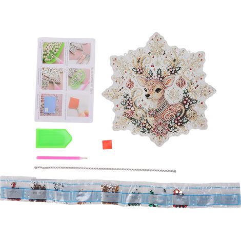 Décoration de Noël Flocon de Neige Peinture Perle Kit Élan Strass Trois Dimensions Ornement à Suspendre (1/5)