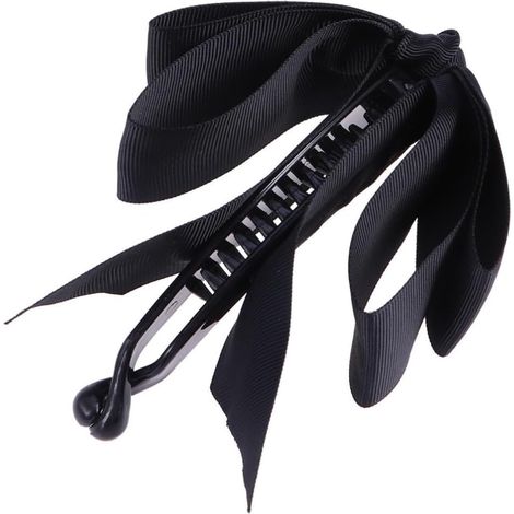 Dreilagige schwarze Haarspange aus Polyester und ABS mit Knotenmechanismus (1/5)
