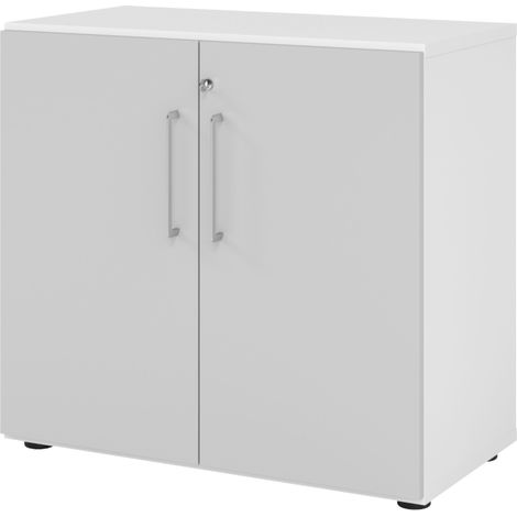 bümö smart Aktenschrank - 2 Ordnerhöhen Weiß/Grau (1/5)