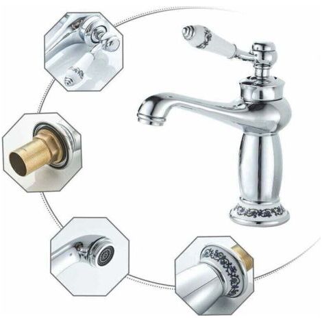 NALOOKAMIC Mitigeur lavabo de salle de bain haute classique en laiton , robinet monocommande , our Lavabo ou Vasque de Salle Bain , Chaude et Froide Réglable de Mitigeur Lavabo (1/3)