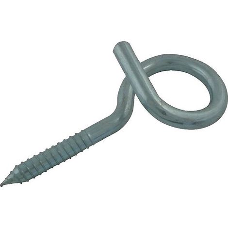 Crochet de gymnase à vis bois acier zingué diamètre vis 12 mm, œil 45 mm, longueur tige 90 mm - VISO