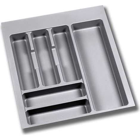 1 - Range Couverts - Organiseur Tiroir - Ajustable Pour Module 50cm - Plastique Gris - 40,4x43,6cm (1/5)