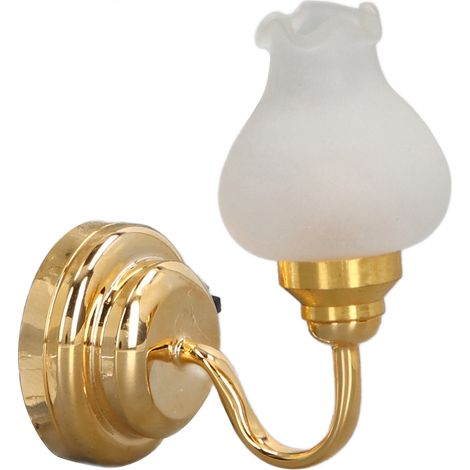 Lampe Murale LED Miniature en Forme de Tulipe 1:12, Alimentée par Pile 3V pour Maison de Poupée - Lumière Murale DIY Simulée (1/5)
