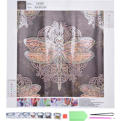 Kit de Diamant DIY, motif libellule, décoration murale salon maison, artisanat broderie diamant (1/5)