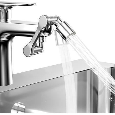 Rallonge de robinet pivotante à 1080°,mousseur multifonction avec 2 modes,aérateur orientable pour robinet cuisine ou lavabo,adaptateur universel (1/5)