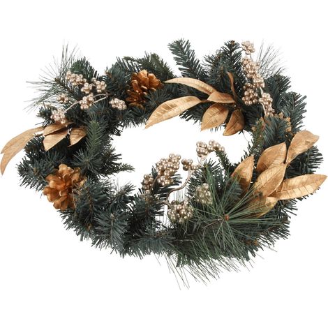 Weihnachtskranz, goldene Details
