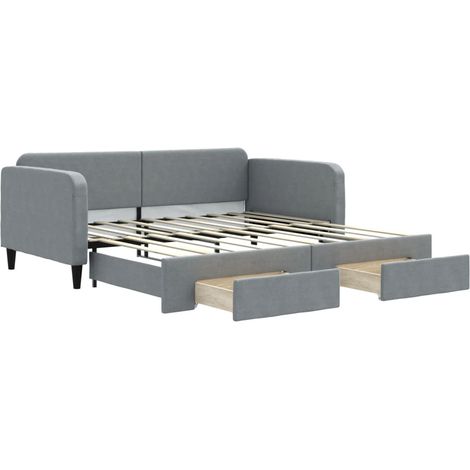 Maison Exclusive - Divano Letto Estraibile Cassetti Grigio Chiaro 100x190 Tessuto