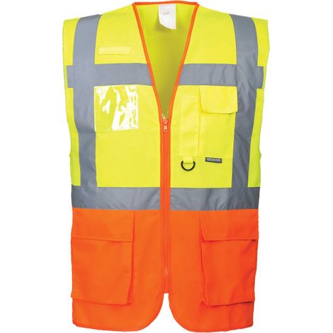 Chaleco Executive Prague de alta visibilidad con cintas reflectantes S376 XXL Amarillo / Naranja