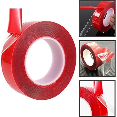 Ruban de montage transparent en acrylique double face en mousse adhésive 3m x 2cm - Colle résistante aux intempéries - Résistant à la chaleur (1/4)
