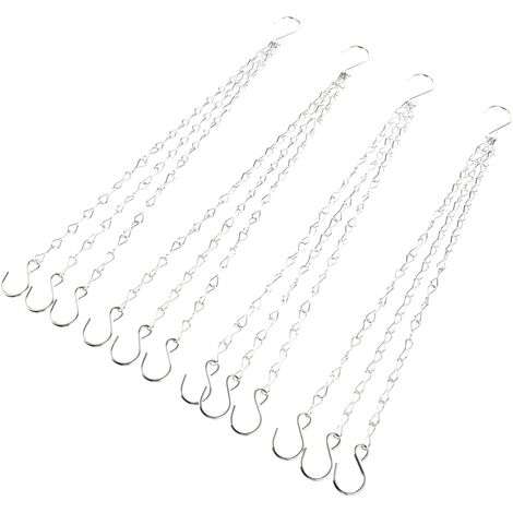 Chaîne de suspension en fer Toddmomy 4 parties pour pots fleurs, 3 points d'ancrage (1/5)