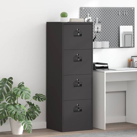 Aktenschrank Schwarz 45,5 x 42 x 139 cm Kaltgewalzter Stahl