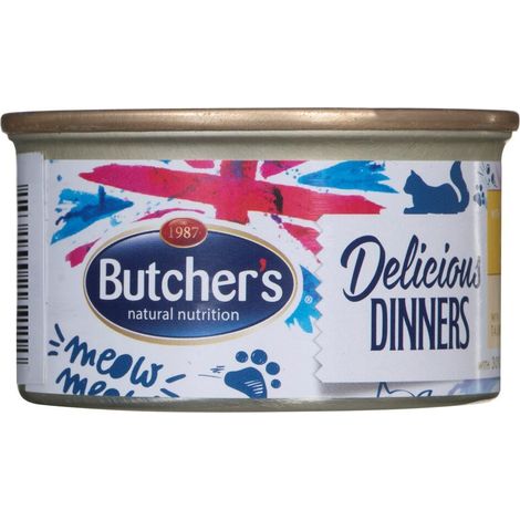 Cibo umido per gatti BUTCHER'S Delicious Dinners, mix di gusti - in mousse - lattina da 24x85g (1/3)