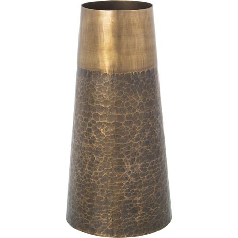 Vase en Aluminium Finition Laiton Vieilli Mat °19X39 Cm (1/5)