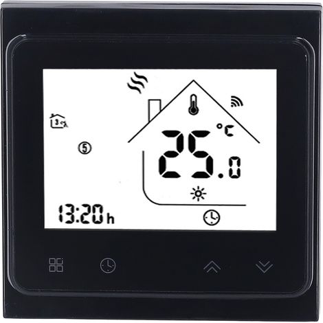 Thermostat numérique Wi-Fi pour chauffe-eau, écran tactile LCD, régulateur de température passif, 95-240 V, noir (1/5)
