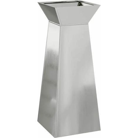 Fioriera a colonna moderna e resistente per esterni 40 x 40 x 100 cm in materiale argento 020052420