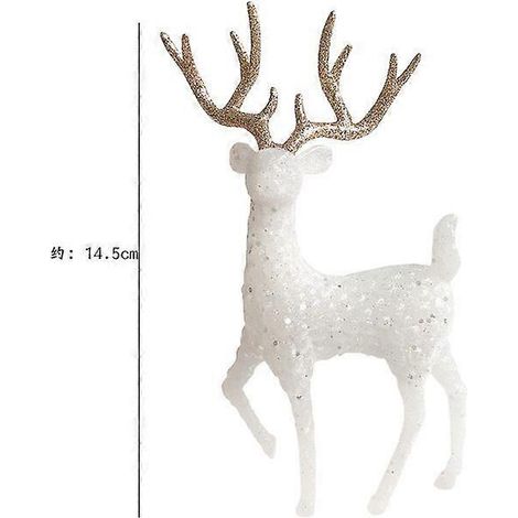 Décoration de gâteau d'anniversaire pour enfant : cerf en cristal de dessin animé / Décoration de Noël à la maison : scène de forêt avec élans et neige (1/5)