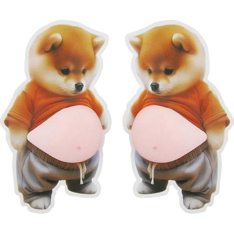 Lot de 2 autocollants anti-collision en forme de ventre de corgi, protection souple pour pare-chocs, portières de voiture, coins de table, jouet anti-stress, autocollant décoratif - A