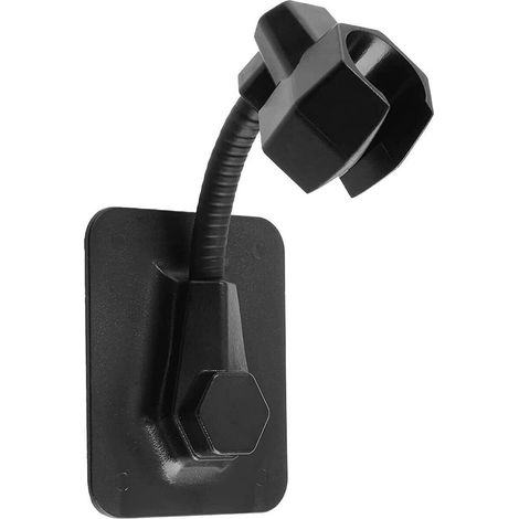 Soporte para cabezal de ducha, no requiere perforación, ajustable 360°, accesorio de baño (negro) (1/4)