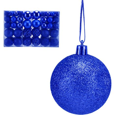 100 boules de Noël bleues, décorations suspendues pour sapin, ornements de fête, lot de 100 pièces (1/5)