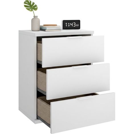 Mesilla Sturgis, un Estante, 3 Cajones, Apertura Corredera, 34x42x57h cm Blanco
