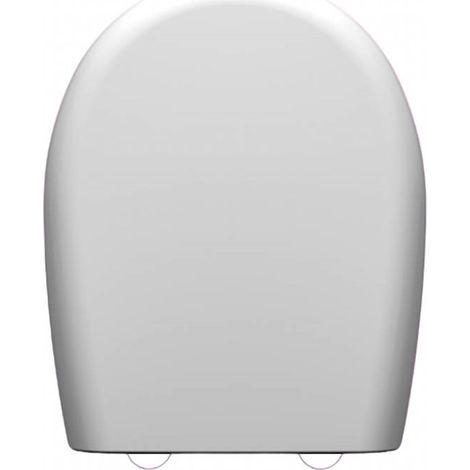 Tapa de WC “Volga” con bisagra inoxidable compatible con distintas marcas color blanco