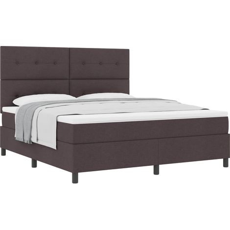 Maison Exclusive - Letto a molle con testiera Marrone Scuro 180 x 200 cm Tessuto (1/5)