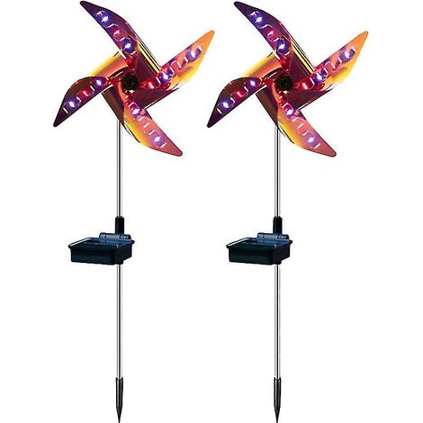 Lot de 2 lampes de jardin en forme d'éolienne (1/3)