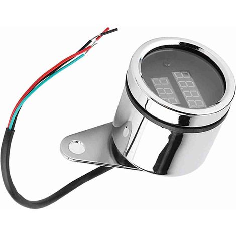 Compteur Kilométrique de Moto, Compteur de Vitesse pour Tachymètre de Vélo 12 V DC 2 en 1 Universel pour Mesurer la Tension de la Moto (1/5)