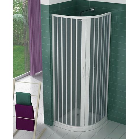 Box doccia Semicircolare PVC cabina Soffietto Misura Riducibile 80x80 90x90 - Dimensioni: 90 x 90 (1/4)