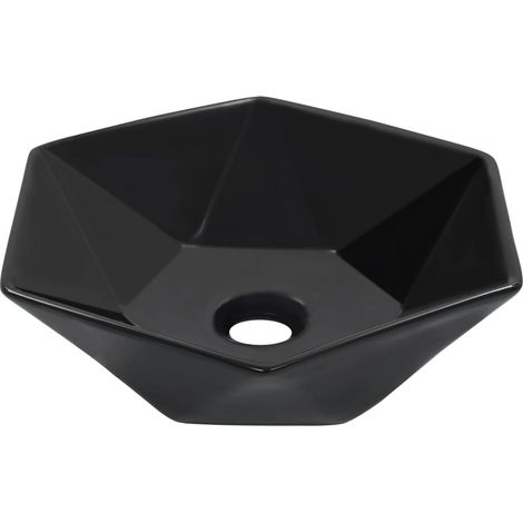 Lavabo 41x36,5x12 cm cerámica negro vidaXL