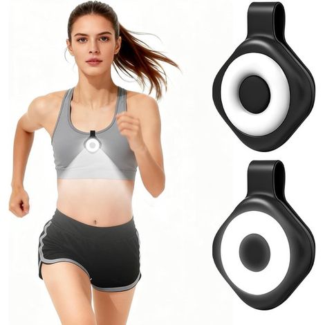Linterna LED recargable por USB con clip para correr, lámpara de seguridad magnética con 6 niveles de brillo y 3 modos de color, linterna manos libres para senderismo nocturno. (1/5)