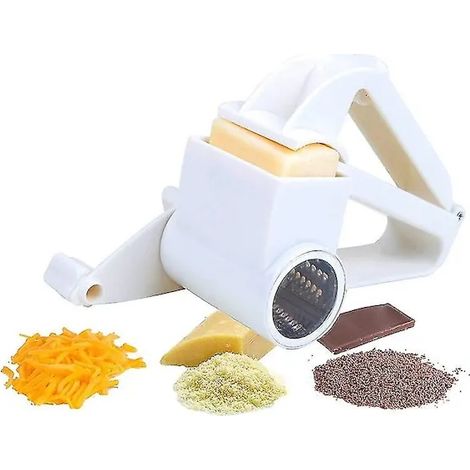 Affettatrice rotante multifunzione per formaggio, grattugia per formaggio in acciaio inox, taglia, affettatrice, grattugia per burro e cioccolato (1/5)